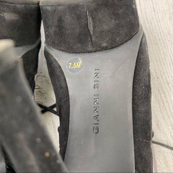 Gianni Bini open toe heeled booties black sz 7.5 women - Picture 6 of 11